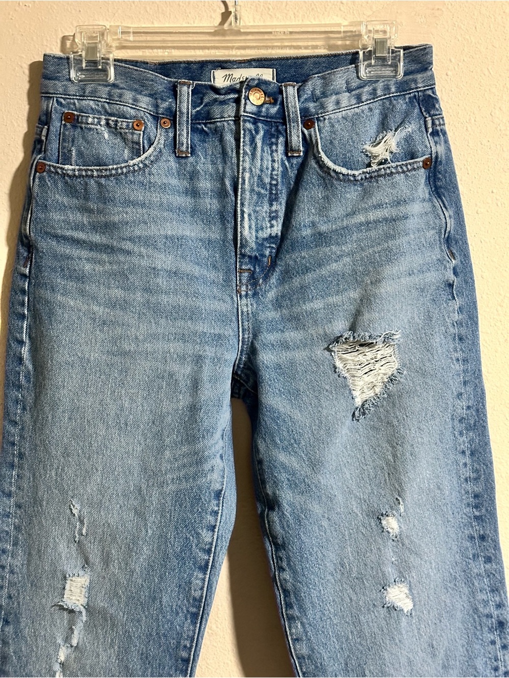 Madewell ‘Classic Straight’ Distressed Straight-Leg Jeans